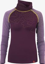 Ein schöner Fleck Erde Langarm-shirt Merino Innergebirg Flieder Dunkel Damen Longsleeve für Freizeit und Outdooraktivitäten