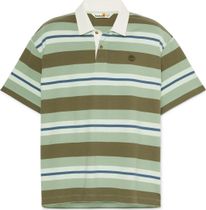 Mens Short Sleeve Striped Rugby Polo