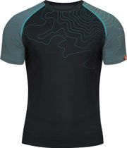 Kurzarm-shirt Merino Innergebirg Schwarz/Schiefergrau