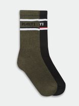 Merino Striped Crew 2-pack Socks