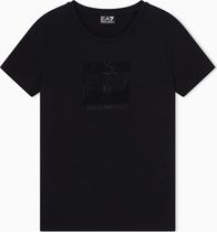EA7 Train Logo Series W Tee SS Strass Box Crossover - Train Logo Series W Tee SS Strass Box Crossover Damen T-Shirt für sämtliche Outdoor Aktivitäten