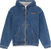 Denim Full Zip Hooded Bomber