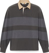 Mens LS Striped Rugby Polo