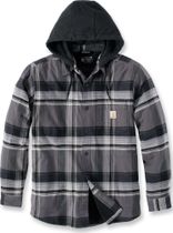 Carhartt Rugged Flex Relaxed Fit Flannel Fleece Lined Hooded Shirt Jac Herren Midlayer für Outdoor Aktivitäten