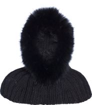 Naomi Hooded Scarf Faux Border