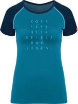 Kurzarm-shirt Merino Kopf Frei Pfauenblau
