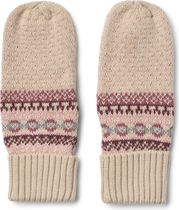 Wheat Jacquard Mittens Cotta