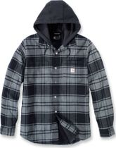 Carhartt Rugged Flex Relaxed Fit Flannel Fleece Lined Hooded Shirt Jac Hemd für Outdoor Aktivitäten