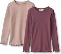 Wheat 2 Rib T-shirts Long Sleeve Ida Mädchen Longsleeve für Freizeit und Outdooraktivitäten
