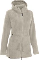 MAUL Sport Wintertraum - Lange Fleecejacke m. Kapuze Damen Midlayer für Outdoor Aktivitäten
