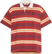 Mens Short Sleeve Striped Rugby Polo