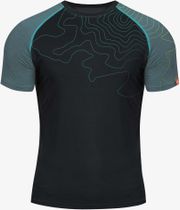 Kurzarm-shirt Merino Innergebirg Schwarz/Schiefergrau