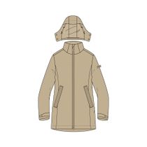 Woman Long Jacket Zip Hood Detachable INN.JACKET