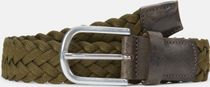 Mens 35MM Braided Belt With Leather Details
