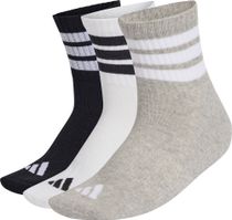 adidas 3 Stripes Cushioned Sportswear Mid Cut Socks 3 Pair Pack Men & Women