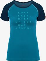 Kurzarm-shirt Merino Kopf Frei Pfauenblau