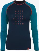 Langarm-shirt Merino Kopf Frei Nachtblau