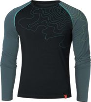 Langarm-shirt Merino Innergebirg Schwarz/Schiefergrau