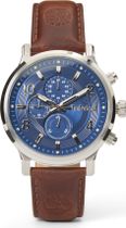 Timberland Womens Steel Case/Blue Dia/Brown Leather/Multif Navigation-devices-watches