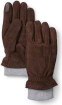Leather Glove With Rib Knit