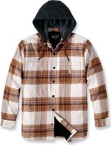 Carhartt Rugged Flex Relaxed Fit Flannel Fleece Lined Hooded Shirt Jac Midlayer für Outdoor Aktivitäten