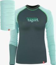 Ein schöner Fleck Erde Langarm-shirt Merino Traumtagerl Moorgrün