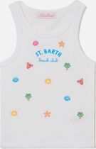 MC2 Saint Barth Blue JR Girl RIB Tank Crop TOP Kinder Laufshirt