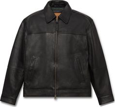 Timberland Mens Leather Bomber Herren Freizeitjacke