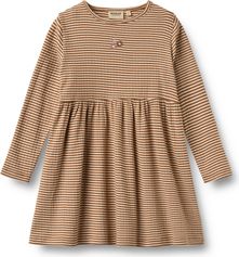 Wheat Jersey Dress Long Sleeve Embroidery Sessa