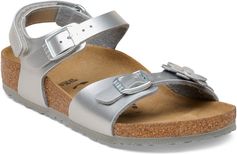 Birkenstock Rio AS Kids Flowers Birko-flor Elec. Met. Silver Mädchen Sandalen