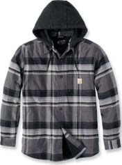 Carhartt Rugged Flex Relaxed Fit Flannel Fleece Lined Hooded Shirt Jac Herren Midlayer für Outdoor Aktivitäten