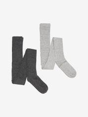 Minymo Wool Stocking - rib 2-pack Kinder Sportsocken
