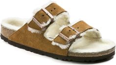 Birkenstock Arizona Shearling Suede Leather-shearling Unisex Unisex Sandalen