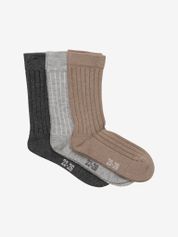 Minymo Wool Socks - rib 3-pack Kinder Sportsocken