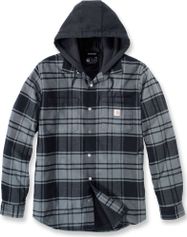 Carhartt Rugged Flex Relaxed Fit Flannel Fleece Lined Hooded Shirt Jac Herrenhemd für Outdoor Aktivitäten