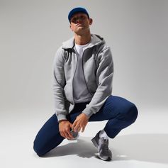 Berghaus Logo Full Zip Hoodie für Herren - Dunkelgrau Herren Midlayer für Outdoor Aktivitäten