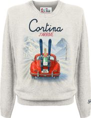 MC2 Saint Barth Heron Print Round-neck Sweater Print