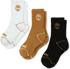 Timberland Kids 3 Pack Bowden Crew With Tree Logo Kinder Trekking & Wandersocken