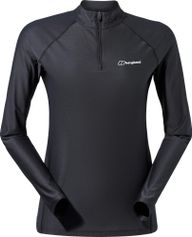 Berghaus 24/7 Long-Sleeve Half Zip Tech T-Shirt für Damen - Schwarz Damen Sportunterwäsche