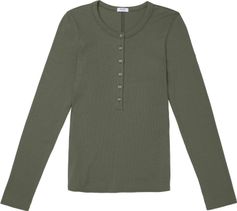 DU/ER Ribbed Pima Long Sleeve Henley Damen Longsleeve für Freizeit und Outdooraktivitäten
