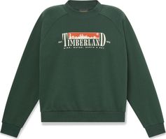 Timberland Womens Brushed Back Chest Graphic Crew Sweatshi