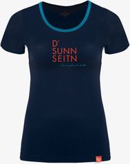 Ein schöner Fleck Erde Kurzarm-shirt Merino D'sunnseitn Nachtblau