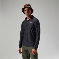 Berghaus 24/7 Long Sleeve Half Zip Tech T-Shirt für Herren - Schwarz Herren Sportunterwäsche