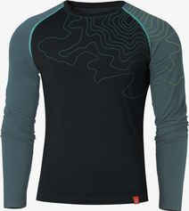 Ein schöner Fleck Erde Langarm-shirt Merino Innergebirg Schwarz/Schiefergrau Herren Longsleeve für Freizeit und Outdooraktivitäten