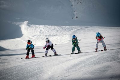 Skistöcke bieten Stabilität bei fortgeschrittenen Fahrern.