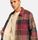 Mens Sherpa Lined Plaid Overshirt