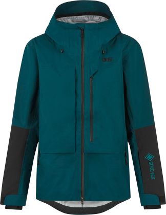 Hardshell-Skitourenjacke in Petrol mit Kapuze