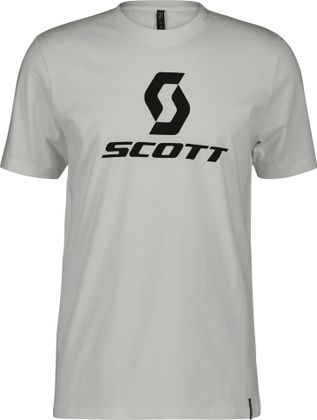 Scott Tee M's Icon SS in Hellgrau mit Logo-Aufdruck, T-Shirt aus Baumwolle
