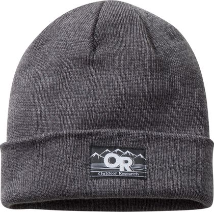 Outdoor Research Juneau Beanie in Grau mit Umschlag und Aufnäher