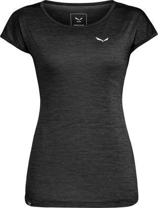 Salewa Puez Melange Dry'ton W Short Sleeve Tee in Schwarz meliert, T-Shirt für Damen